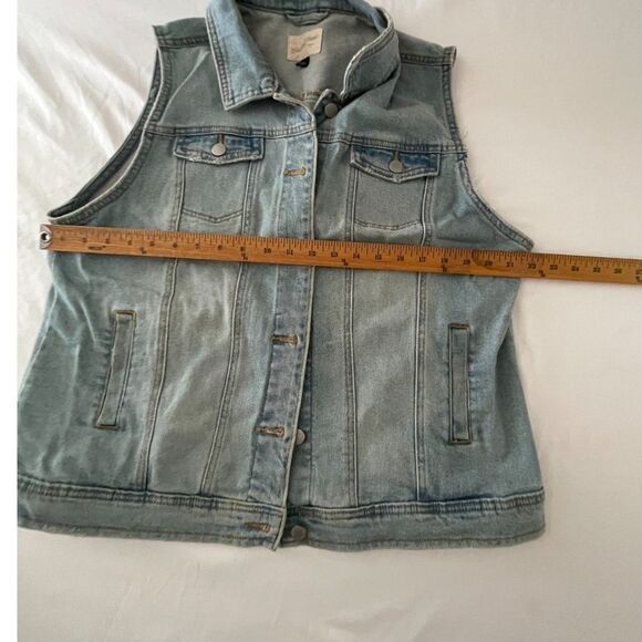 Vintage Universal Thread Jean Jacket Vest Y2K 90s Denim Button Front Size XXL - Picture 7 of 8